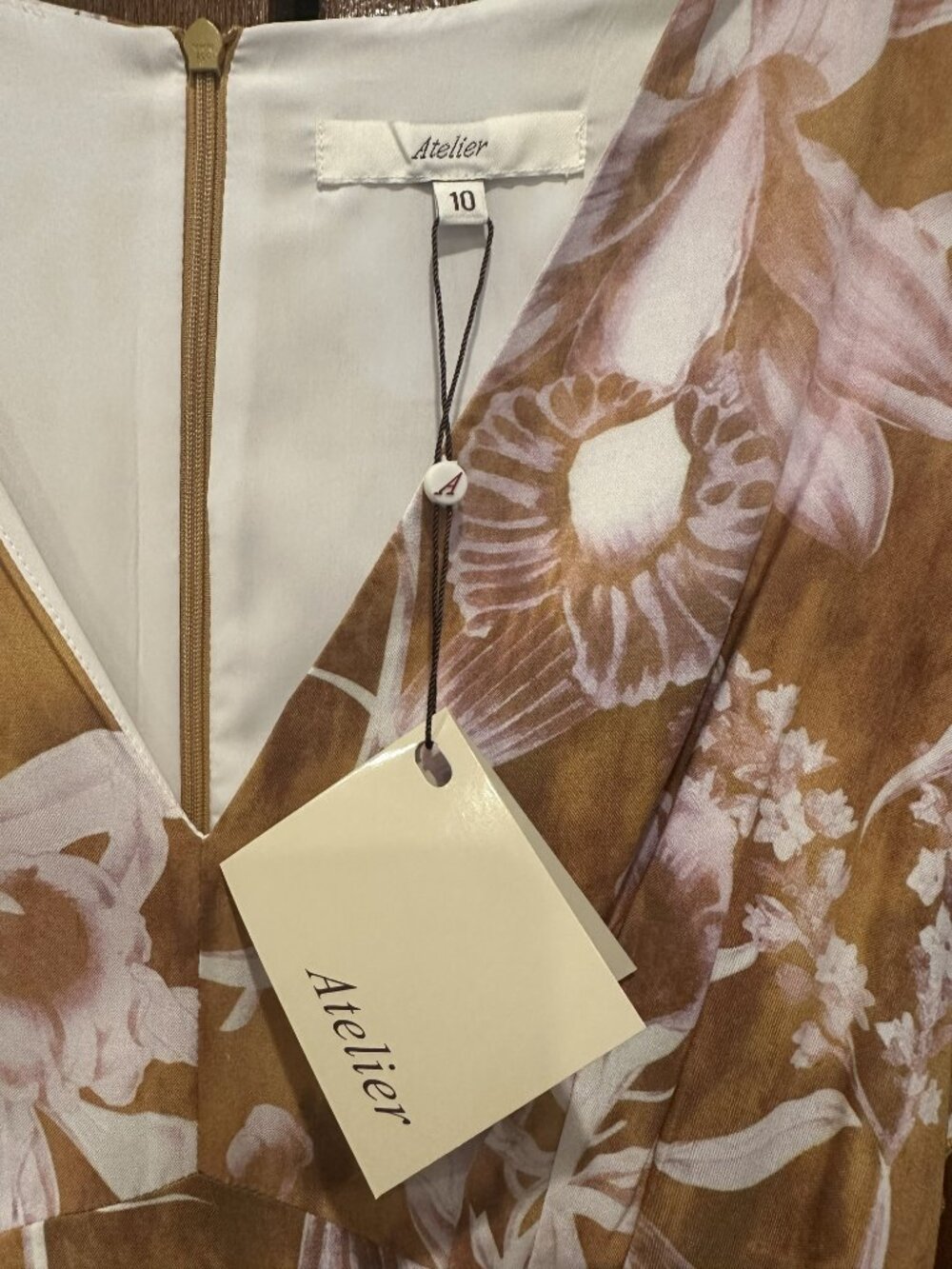NWT Watercolor Floral Midi Dress | Flutter Sleeves, Tie Waist | Boho Summer/Res - Picture 2 of 6